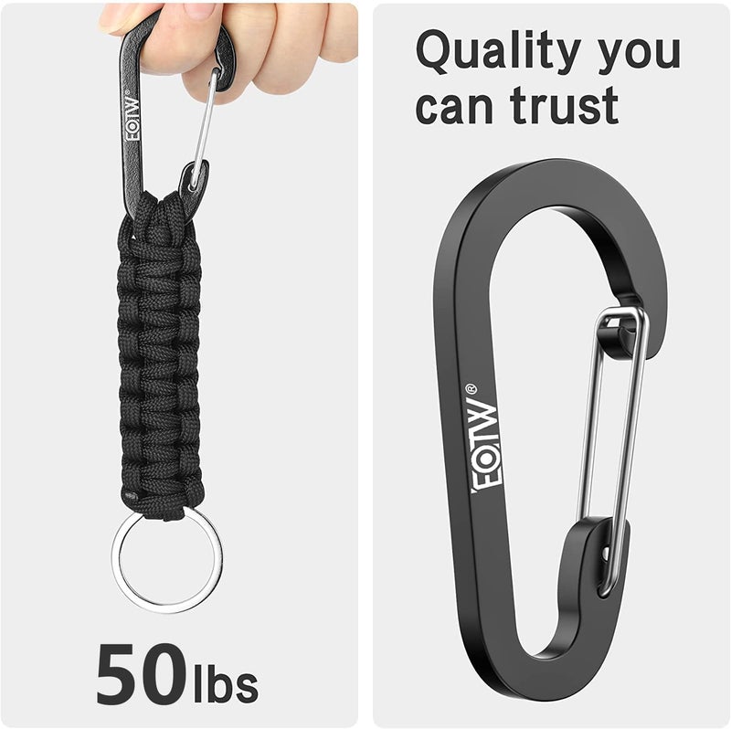 EOTW Carabiner Keychain,Paracord Keychain Small Aluminum Clip D Ring for Camping, Hiking, Fishing, Or As A Key Organizer - Image 5